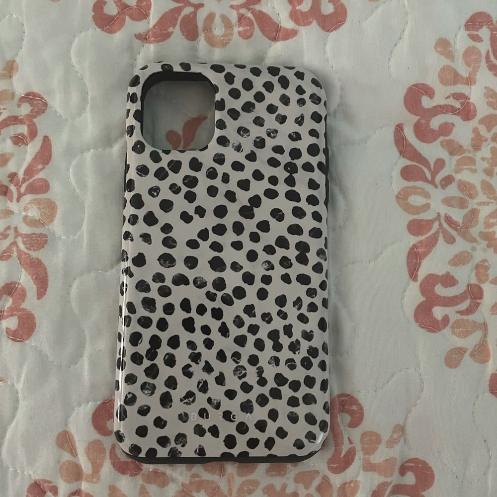 iPhone 11 case, tan with animal prints